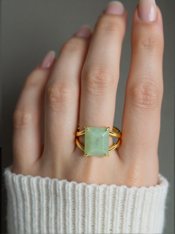 New natural Jinling stone crystal personality simple open ring adjustable ring - Image 2