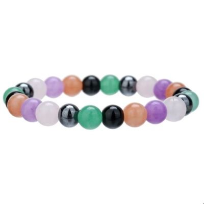 Natural Stone Beaded Bracelet 8mm Gradient Color Elastic Bracelet Couple Bracelet Jewelry