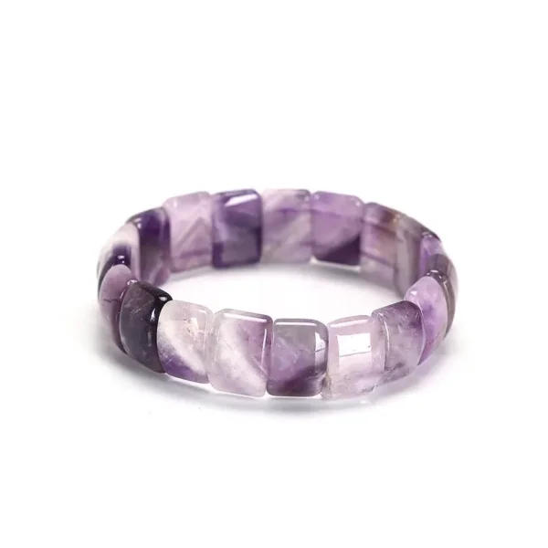 Hot sale 10*14mm natural crystal jewelry purple polished single loop crystal beaded bracelet - Image 4