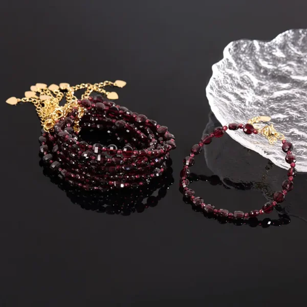 High Quality Natural Garnet Bracelet Natural Crystal Bracelet Fashion Unisex - Image 5