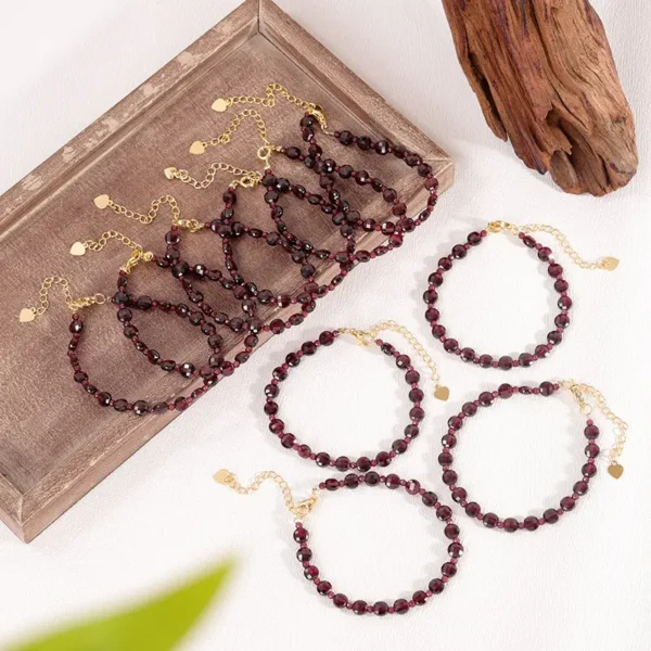 High Quality Natural Garnet Bracelet Natural Crystal Bracelet Fashion Unisex - Image 7