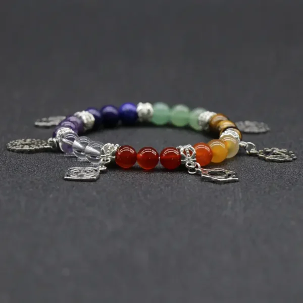 Natural Crystal Stone Chakra Bracelet - Image 4