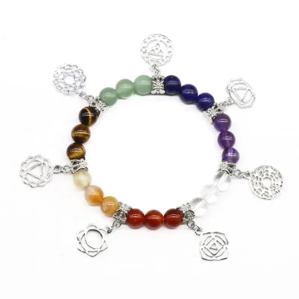 Natural Crystal Stone Chakra Bracelet - Image 5