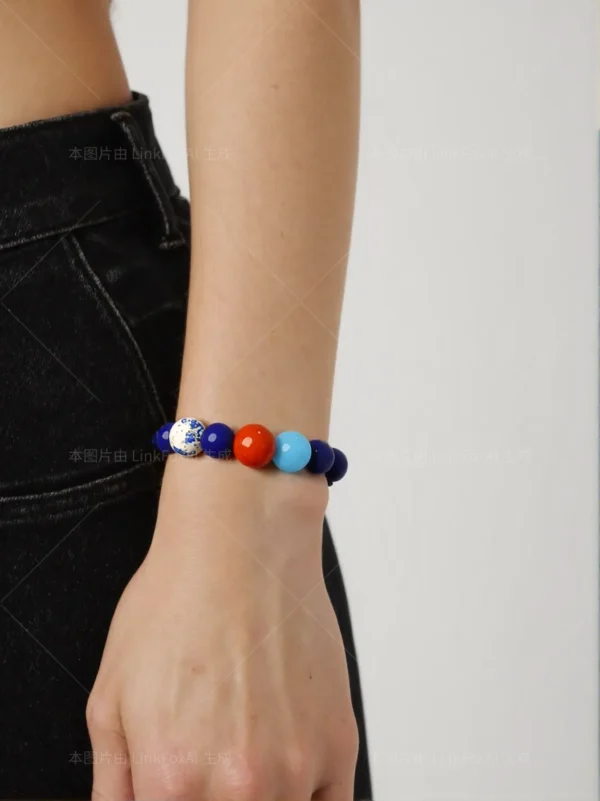 Natural crystal elastic solar system universe starry sky bracelet - Image 2